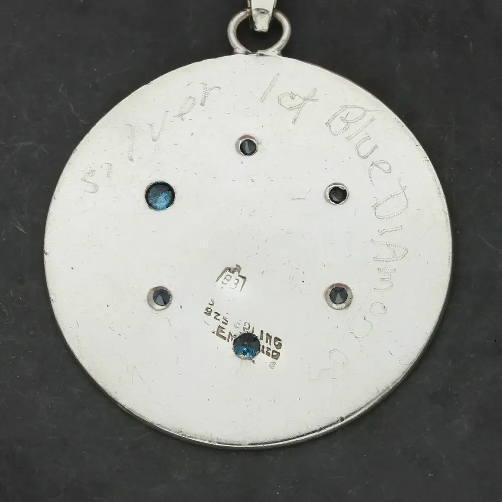 sterling silver mens 1 ct blue diamond star of david curb chain necklace 24in